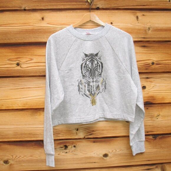 NWT Gray Cropped Sweatshirt Top - Picture 2 of 8